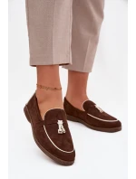 Mokasyny Loafersy Damské Z Eko Zamszu Čokoládové Darwen Mokasyny Loafersy Damské Z Eko Zamszu Čokoládové Darwen