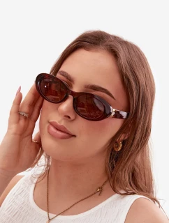 Dámské sluneční brýle s perlami Hnědé