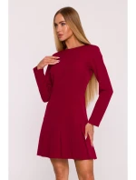 Šaty s záhyby bordó model 21295924 - Moe Šaty s záhyby bordó model 21295924 - Moe