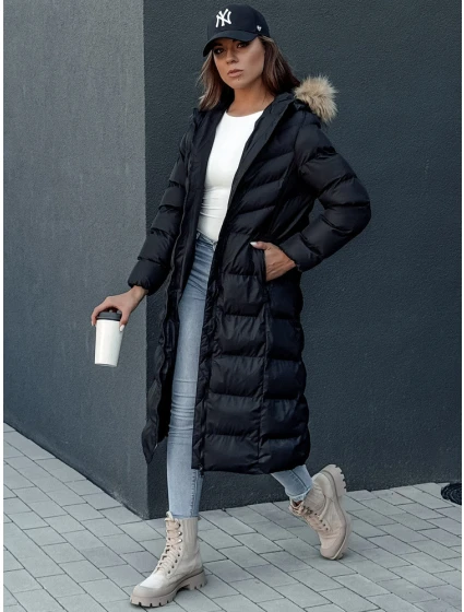 Dámský zimní kabát LUXWARM černý FashionStreet TY4374
