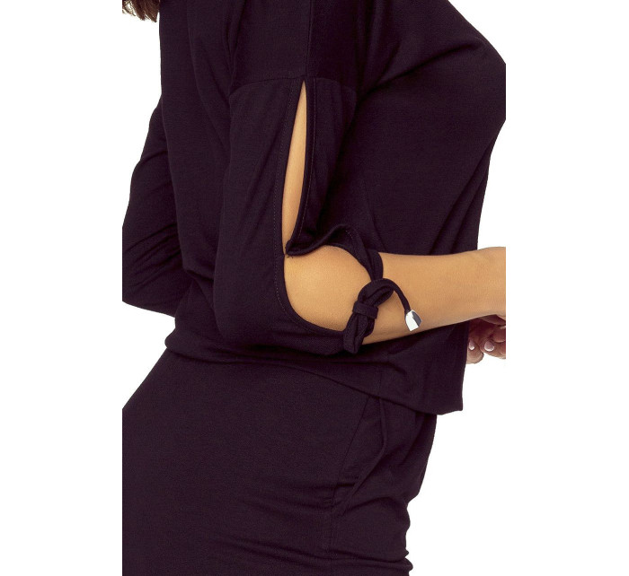 Černé dámské sportovní šaty s rukávy se zavazováním model 18456216 - Bergamo