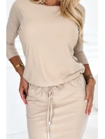 13-161 Sportovní šaty s kapsami a vázáním - BEAN