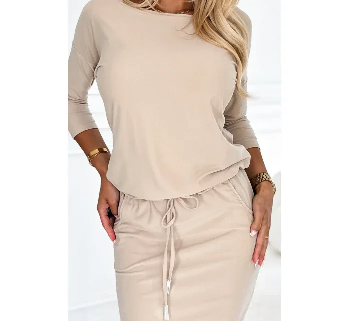 13-161 Sportovní šaty s kapsami a vázáním - BEAN