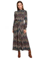 S291 Maxi šaty s aztéckým potiskem - model 2