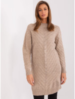 Tmavě béžový oversize pletený svetr