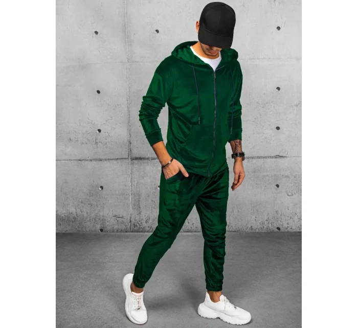 Pánská zelená velurová mikina FashionStreet BX5543