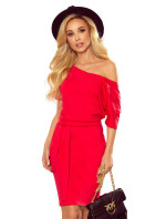 Červené dámské šaty s krátkými rukávy model 15116466 - numoco