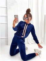 Tmavě modrý velurový dámský komplet model 20878962 - Moon