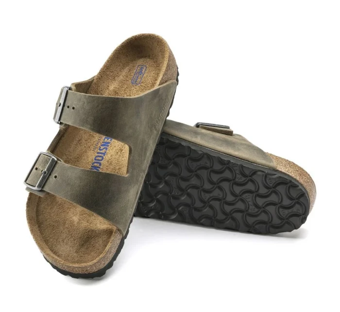 žabky Arizona Soft  Leather  Khaki model 21265516 - Birkenstock