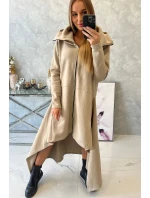 Zateplené šaty s delšími boky světle béžové Zateplené šaty s delšími boky světle béžové