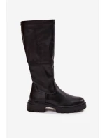 Dámské kozačky z ekologické kůže Černé model 21714832 - Boto