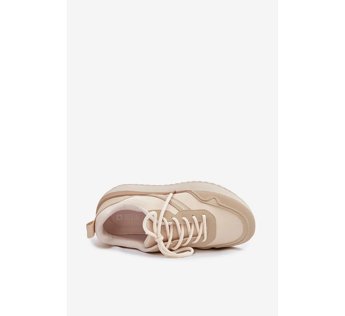 Dámské tenisky na platformě Big Star TT274278 Béžové Dámské tenisky na platformě Big Star TT274278 Béžové