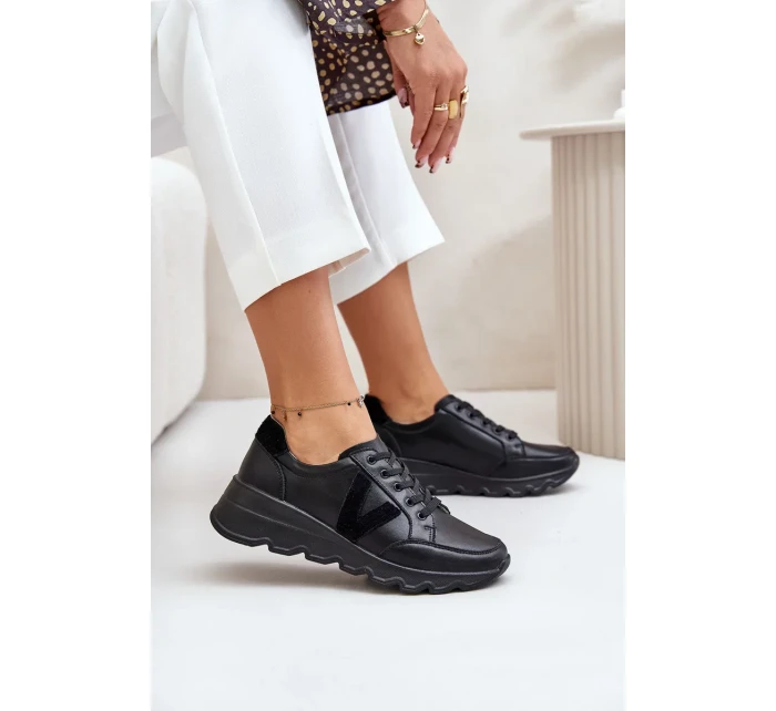 Kožené Dámské Sportovní Boty Vinceza Černé Kožené Dámské Sportovní Boty Vinceza Černé