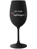 SOM HYDRA. RADA HYDRATUJEM! - čierny pohár na víno 350 ml