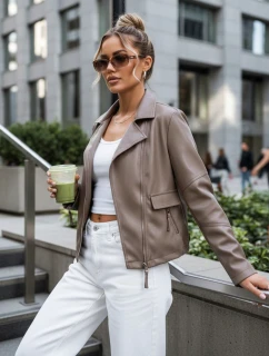 damska skórzana taupe model 22025159 - FashionStreet