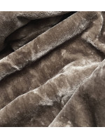 Béžová dámská bunda s kožešinovou podšívkou (B8115-12)