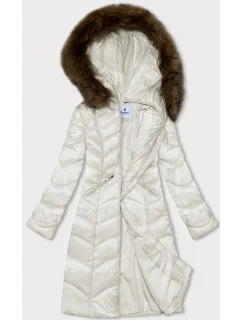 Dámská prošívaná bunda v barvě ecru pro přechodné období Glakate (LU-2201)