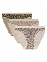 Dámské bavlněné kalhotky 3 ks DIM LES POCKETS COTTON SLIP 3x - DIM - světle hnědá