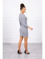 Šaty s ozdobnými knoflíky šedé Šaty s ozdobnými knoflíky šedé