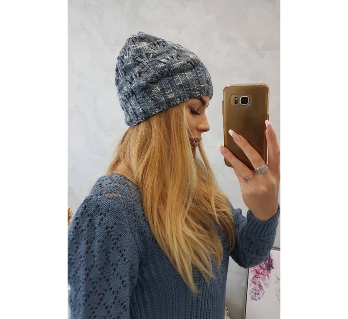 Roksana fleecová čepice K209 modrá+džíny