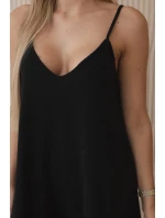 Mušelínové šaty na ramínka černý