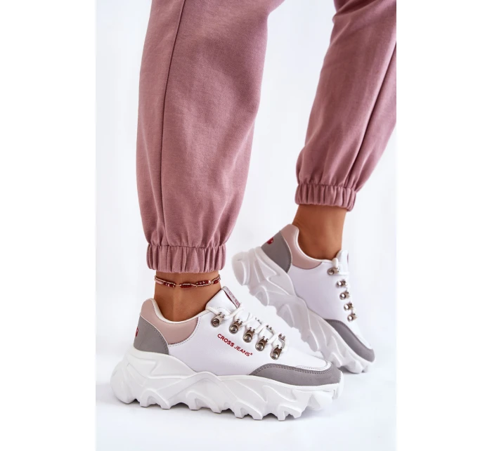 Dámské Tenisky na platformě model 21603148 Bíle - Cross Jeans