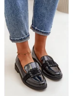 Lakované Dámské Mokasíny S Dekorací Černé model 21670156 - VINCEZA