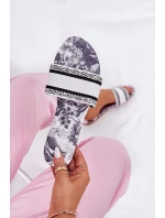 Vzory Ploché Dámské Pantofle Bílé Leysi Vzory Ploché Dámské Pantofle Bílé Leysi