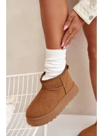 Dámské Sněhule Na Platformě Zateplené Kožíškem Camel model 21705239 - Boto Dámské Sněhule Na Platformě Zateplené Kožíškem Camel model 21705239 - Boto