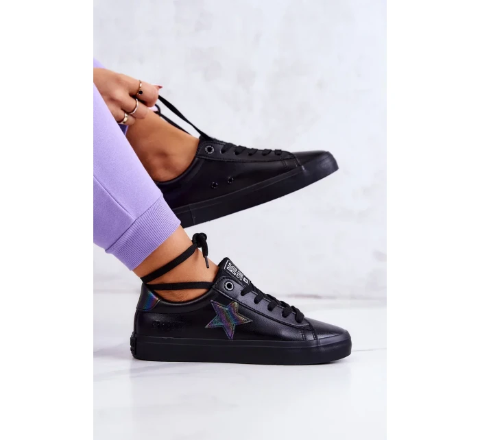 Dámské kožené tenisky Big Star - černé Dámské kožené tenisky Big Star - černé