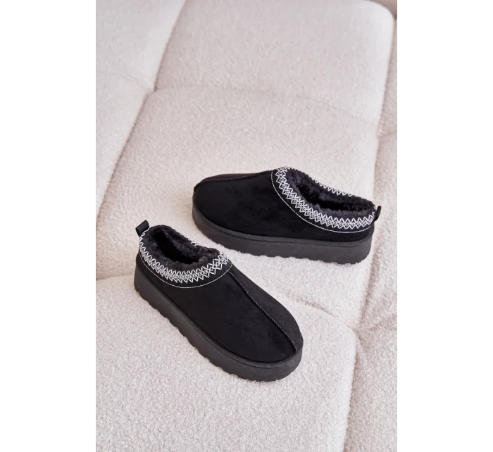 Sněhule Dámské Na Platformě Zateplené Kožíškem Černé Remenia Sněhule Dámské Na Platformě Zateplené Kožíškem Černé Remenia