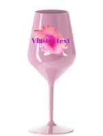 Personalizovaná nerozbitná sklenička na víno - Akvarelový otisk