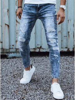 Pánské džínové kalhoty s dírami slim fit modré FashionStreet UX4451
