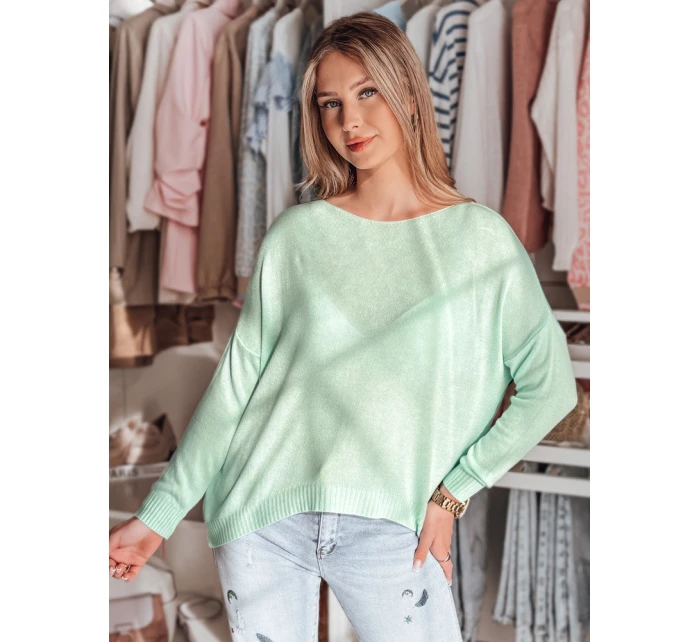 Dámský oversize hladký svetr SENZIA mint FashionStreet MY2445
