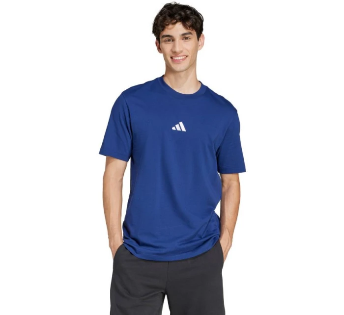 Pánské tričko adidas Essentials Small Logo Single Jersey modré JF1093 pánské Pánské tričko adidas Essentials Small Logo Single Jersey modré JF1093 pánské