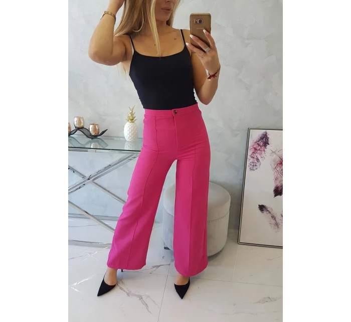 Široké kalhoty fuchsiové barvy