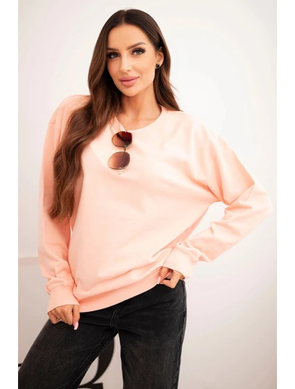 Dámská mikina z  materiálu s kulatým výstřihem bílá model 21718757 - K-Fashion