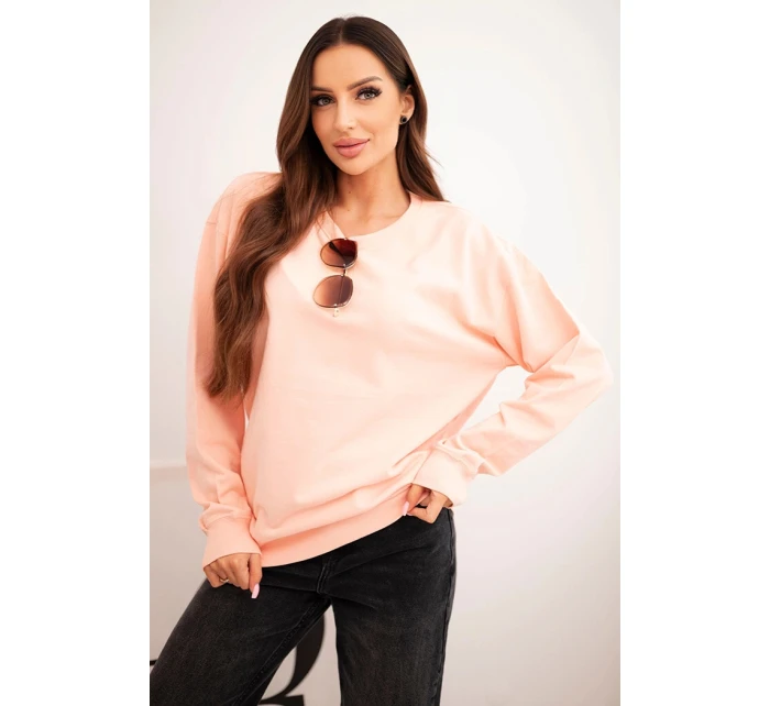 Dámská mikina z pružného bavlněného materiálu s kulatým výstřihem bílá