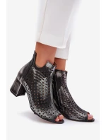 Kožené Krajky Botky Maciejka 05420-01 Černé Kožené Krajky Botky Maciejka 05420-01 Černé
