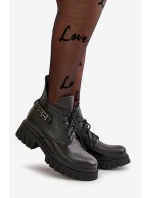 Zazoo 60483 Dámské Kožené Boty S Nízkým Zvrškem Zateplené Černé