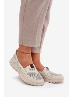 Baletky Z Přírodní Kůže  Béžové model 21690851 - VINCEZA