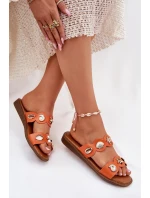 Dámské Pantofle Se Zlatými Aplikacemi Oranžové Jenoriela Dámské Pantofle Se Zlatými Aplikacemi Oranžové Jenoriela