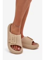 Dámské Pěnové Pantofle S Přezkou model 21704140 Béžové - VINCEZA