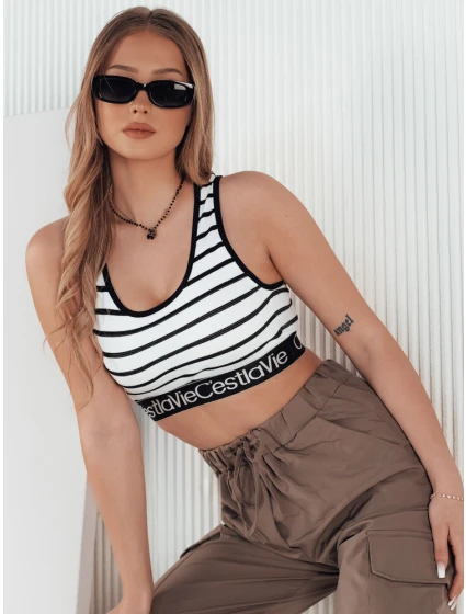 Dámský pruhovaný top white Dstreet model 21974006 - FashionStreet
