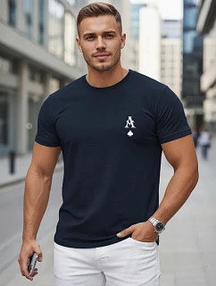 Pánské bavlněné tričko s potiskem AS Pik, tmavě modré, FashionStreet NX5130R