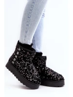 Dámské sněžné boty s platformou zdobenou třpytky černé Silmo Dámské sněžné boty s platformou zdobenou třpytky černé Silmo