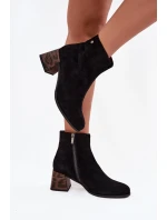 Kožené semišové dámské na podpatku  Černé model 21714671 - Maciejka
