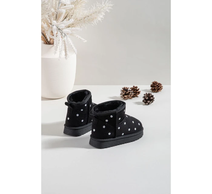 Dětské sněhule s květinami černé Gracina Dětské sněhule s květinami černé Gracina