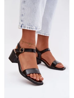Dámské ekokůže sandály na klínu Černé Sabela
