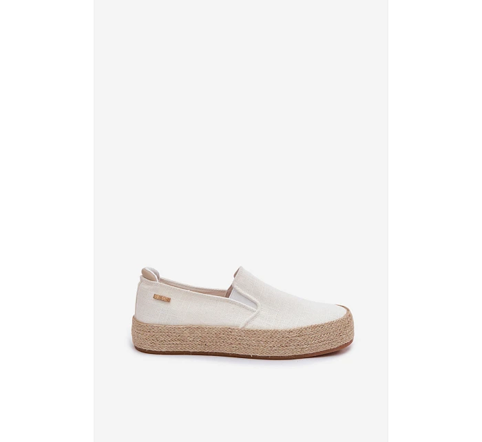 Dámské espadrilky na platformě Big Star model 22042771 Ecru - Big Star Shoes Dámské espadrilky na platformě Big Star model 22042771 Ecru - Big Star Shoes